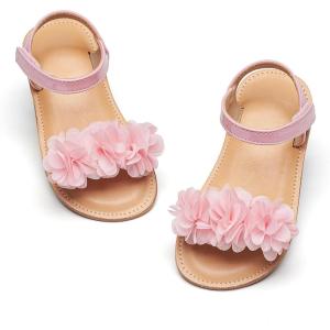 imageOtter MOMO Girls Open Toe Princess Flat Sandals with Comfort Sole Summer SandalsDt09 Pink
