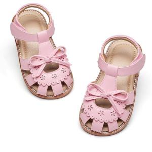 imageOtter MOMO Girls Open Toe Princess Flat Sandals with Comfort Sole Summer SandalsDt14 Pink