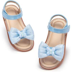 imageOtter MOMO Girls Open Toe Princess Flat Sandals with Comfort Sole Summer SandalsDt17 Blue