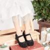 imageOtter MOMO Toddler Little Girls Princess Shoes Mary Jane Ballerina Flats Flower Girl Dress ShoesBlackd318