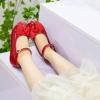 imageOtter MOMO Toddler Little Girls Princess Shoes Mary Jane Ballerina Flats Flower Girl Dress ShoesD753red
