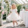 imageOtter MOMO Toddler Little Girls Princess Shoes Mary Jane Ballerina Flats Flower Girl Dress ShoesD753white