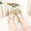 imageOtter MOMO Toddler Little Girls Princess Shoes Mary Jane Ballerina Flats Flower Girl Dress ShoesD754gold