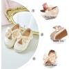 imageOtter MOMO Toddler Little Girls Princess Shoes Mary Jane Ballerina Flats Flower Girl Dress ShoesD755gold