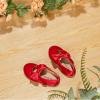 imageOtter MOMO Toddler Little Girls Princess Shoes Mary Jane Ballerina Flats Flower Girl Dress ShoesD755red