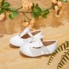 imageOtter MOMO Toddler Little Girls Princess Shoes Mary Jane Ballerina Flats Flower Girl Dress ShoesD755white