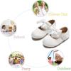 imageOtter MOMO Toddler Little Girls Princess Shoes Mary Jane Ballerina Flats Flower Girl Dress ShoesD755white