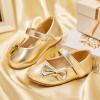 imageOtter MOMO Toddler Little Girls Princess Shoes Mary Jane Ballerina Flats Flower Girl Dress ShoesDf09gold
