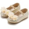 imageOtter MOMO Toddler Little Girls Princess Shoes Mary Jane Ballerina Flats Flower Girl Dress ShoesDf19gold