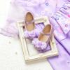 imageOtter MOMO Toddler Little Girls Princess Shoes Mary Jane Ballerina Flats Flower Girl Dress ShoesDf19purple