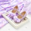 imageOtter MOMO Toddler Little Girls Princess Shoes Mary Jane Ballerina Flats Flower Girl Dress ShoesDf19purple