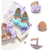 imageOtter MOMO Toddler Little Girls Princess Shoes Mary Jane Ballerina Flats Flower Girl Dress ShoesDf19purple
