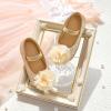 imageOtter MOMO Toddler Little Girls Princess Shoes Mary Jane Ballerina Flats Flower Girl Dress ShoesDf20gold