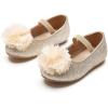 imageOtter MOMO Toddler Little Girls Princess Shoes Mary Jane Ballerina Flats Flower Girl Dress ShoesDf20gold