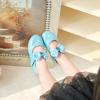imageOtter MOMO Toddler Little Girls Princess Shoes Mary Jane Ballerina Flats Flower Girl Dress ShoesDf30blue