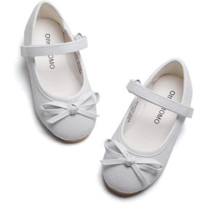 imageOtter MOMO Toddler Little Girls Princess Shoes Mary Jane Ballerina Flats Flower Girl Dress ShoesDf708white