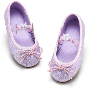 imageOtter MOMO Toddler Little Girls Princess Shoes Mary Jane Ballerina Flats Flower Girl Dress ShoesDh24purple