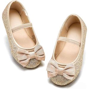 imageOtter MOMO Toddler Little Girls Princess Shoes Mary Jane Ballerina Flats Flower Girl Dress ShoesDh25gold