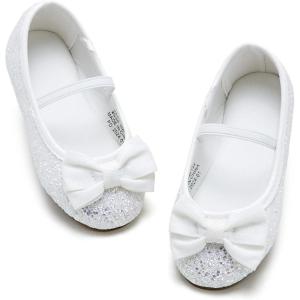imageOtter MOMO Toddler Little Girls Princess Shoes Mary Jane Ballerina Flats Flower Girl Dress ShoesDh25white