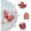 imageOtter MOMO Toddler Little Girls Party Dress Princess Shoes Slip On Mary Jane Ballerina Flats ShoesD737red