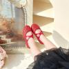 imageOtter MOMO Toddler Little Girls Party Dress Princess Shoes Slip On Mary Jane Ballerina Flats ShoesD737red