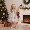 imageOtter MOMO Toddler Little Girls Party Dress Princess Shoes Slip On Mary Jane Ballerina Flats ShoesD737silver