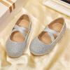 imageOtter MOMO Toddler Little Girls Party Dress Princess Shoes Slip On Mary Jane Ballerina Flats ShoesD737silver