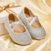 imageOtter MOMO Toddler Little Girls Party Dress Princess Shoes Slip On Mary Jane Ballerina Flats ShoesD737silver