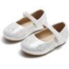 imageOtter MOMO Toddler Little Girls Party Dress Princess Shoes Slip On Mary Jane Ballerina Flats ShoesDf01silver