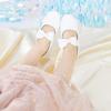 imageOtter MOMO Toddler Little Girls Party Dress Princess Shoes Slip On Mary Jane Ballerina Flats ShoesDf07white
