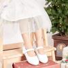 imageOtter MOMO Toddler Little Girls Party Dress Princess Shoes Slip On Mary Jane Ballerina Flats ShoesDf10white