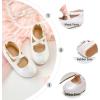 imageOtter MOMO Toddler Little Girls Party Dress Princess Shoes Slip On Mary Jane Ballerina Flats ShoesDf22white