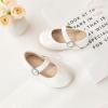 imageOtter MOMO Toddler Little Girls Party Dress Princess Shoes Slip On Mary Jane Ballerina Flats ShoesDf23white
