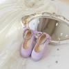 imageOtter MOMO Toddler Little Girls Party Dress Princess Shoes Slip On Mary Jane Ballerina Flats ShoesDf25purple