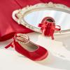 imageOtter MOMO Toddler Little Girls Party Dress Princess Shoes Slip On Mary Jane Ballerina Flats ShoesDf25red