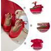 imageOtter MOMO Toddler Little Girls Party Dress Princess Shoes Slip On Mary Jane Ballerina Flats ShoesDf25red