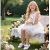 imageOtter MOMO Toddler Little Girls Party Dress Princess Shoes Slip On Mary Jane Ballerina Flats ShoesDf27white