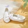 imageOtter MOMO Toddler Little Girls Party Dress Princess Shoes Slip On Mary Jane Ballerina Flats ShoesDh23white