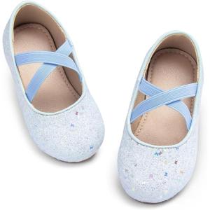 imageOtter MOMO Toddler Little Girls Party Dress Princess Shoes Slip On Mary Jane Ballerina Flats ShoesD737light Blue