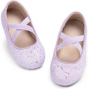 imageOtter MOMO Toddler Little Girls Party Dress Princess Shoes Slip On Mary Jane Ballerina Flats ShoesD737light Purple