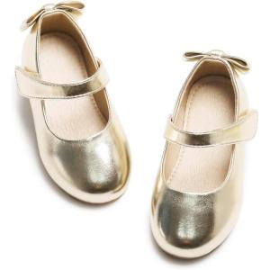 imageOtter MOMO Toddler Little Girls Party Dress Princess Shoes Slip On Mary Jane Ballerina Flats ShoesDf10gold