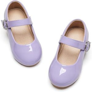 imageOtter MOMO Toddler Little Girls Party Dress Princess Shoes Slip On Mary Jane Ballerina Flats ShoesDf23purple