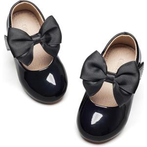 imageOtter MOMO Toddler Little Girls Party Dress Princess Shoes Slip On Mary Jane Ballerina Flats ShoesDf24black