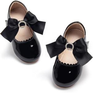 imageOtter MOMO Toddler Little Girls Party Dress Princess Shoes Slip On Mary Jane Ballerina Flats ShoesDf26black