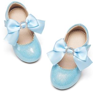 imageOtter MOMO Toddler Little Girls Party Dress Princess Shoes Slip On Mary Jane Ballerina Flats ShoesDf26blue