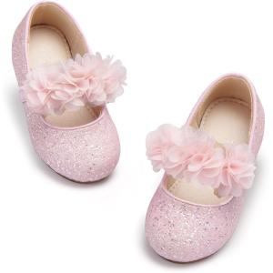 imageOtter MOMO Toddler Little Girls Party Dress Princess Shoes Slip On Mary Jane Ballerina Flats ShoesDf27pink