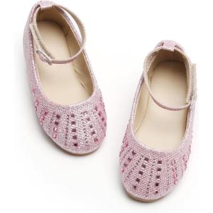 imageOtter MOMO Toddler Little Girls Party Dress Princess Shoes Slip On Mary Jane Ballerina Flats ShoesDh21pink