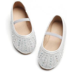 imageOtter MOMO Toddler Little Girls Party Dress Princess Shoes Slip On Mary Jane Ballerina Flats ShoesDh22silver