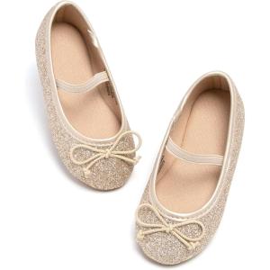 imageOtter MOMO Toddler Little Girls Party Dress Princess Shoes Slip On Mary Jane Ballerina Flats ShoesDh23gold