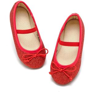 imageOtter MOMO Toddler Little Girls Party Dress Princess Shoes Slip On Mary Jane Ballerina Flats ShoesDh23red